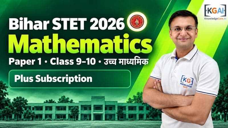 Bihar STET 2026 Paper 1 Mathematics (कक्षा 9–10) course cover
