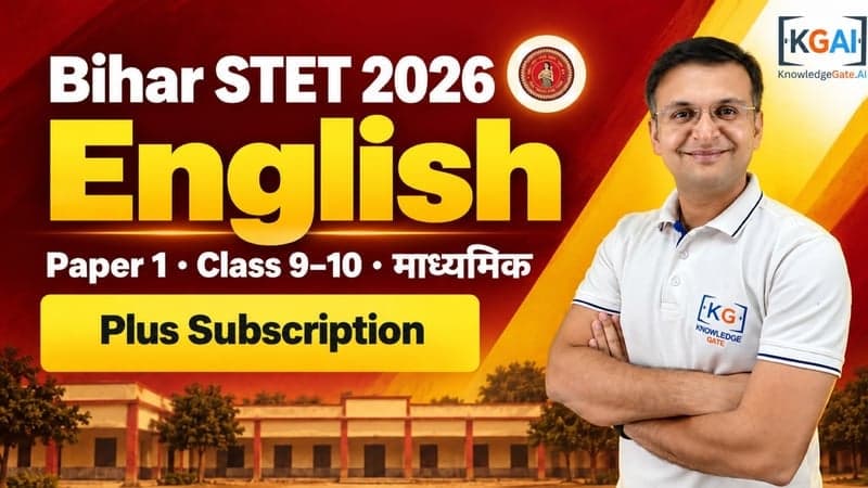 Bihar STET 2026 Paper 1 English (कक्षा 9–10) course cover